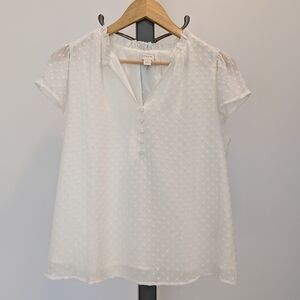 White Polka Dot Women's Top